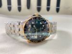 Replica Omega Seamaster Diver 300M Black Dial Two Tone Gold Watch